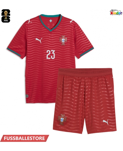 Günstige Portugal Vitinha #23 Heimtrikotsatz Kinder WM 2026 Kurzarm (+ Kurze Hosen)